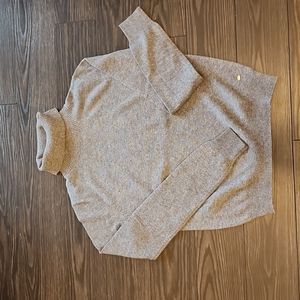 Cashmere Tneck Lightweight Sweater Heather Grey Blue Size S BNWOT